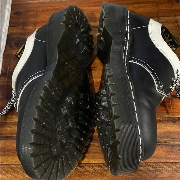 Dr Martens 1461 BEX SMOOTH CONTRAST LEATHER OXFORD BLACK WHITE SHOES 7 M / 8 W - Picture 7 of 13